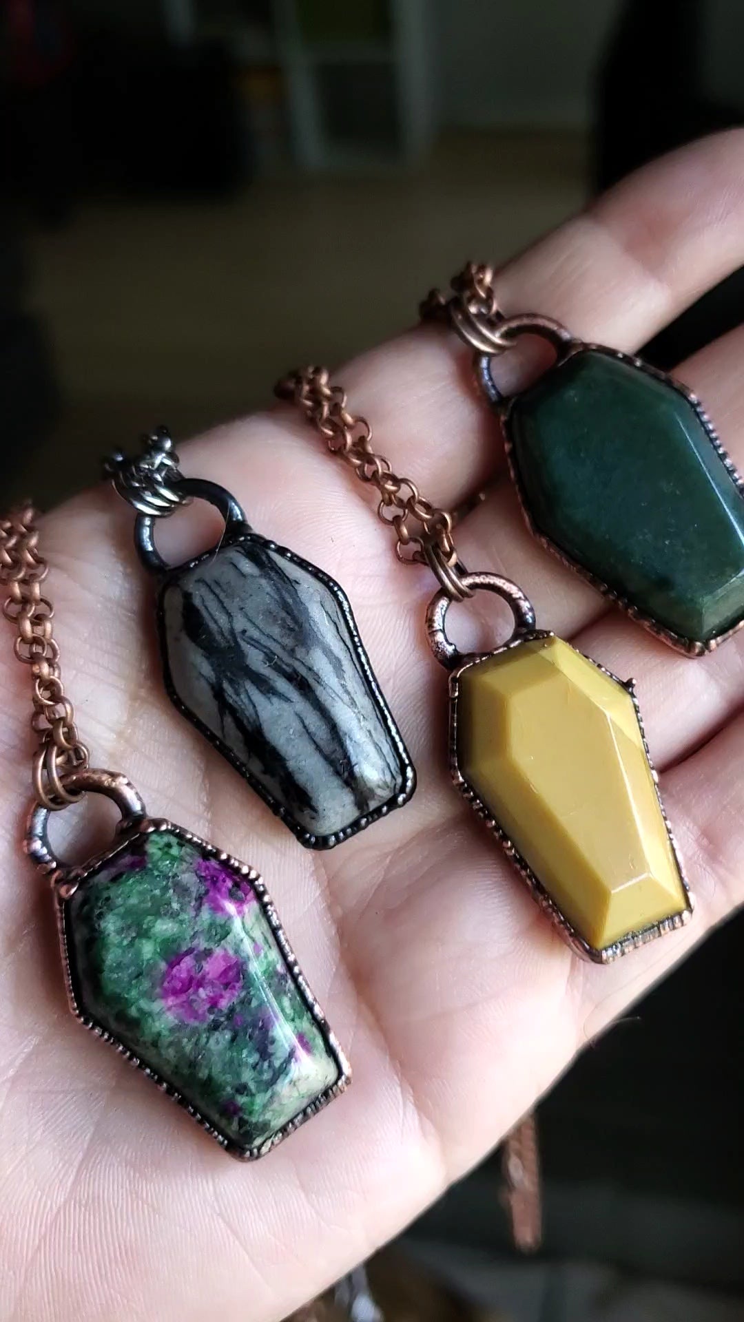 Coffin Crystal Necklace 2