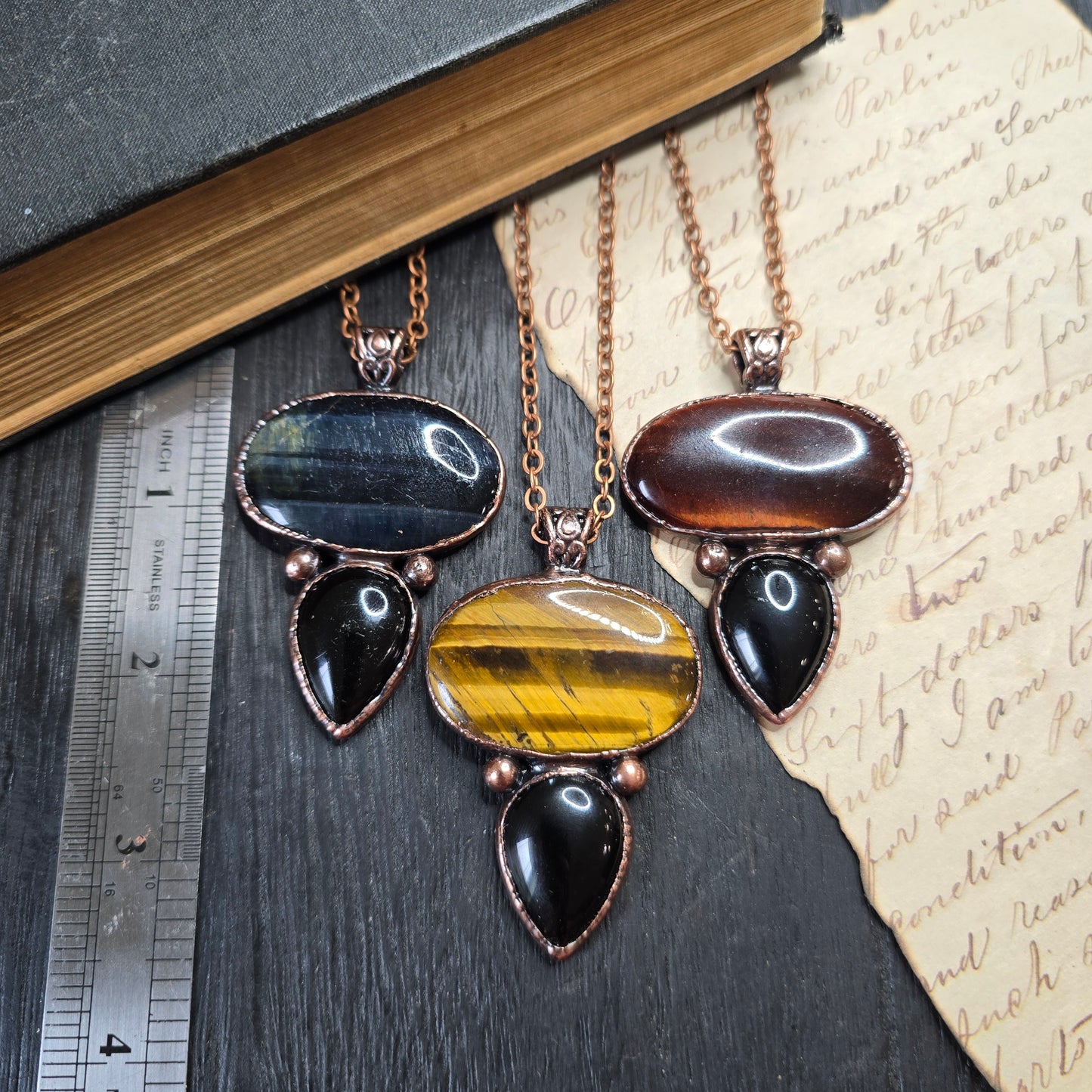 Tigers Eye & Smokey Quartz Necklaces