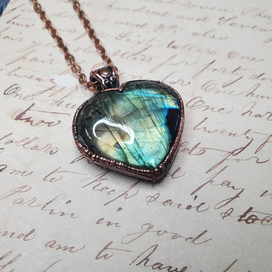 Labradorite Heart Necklace