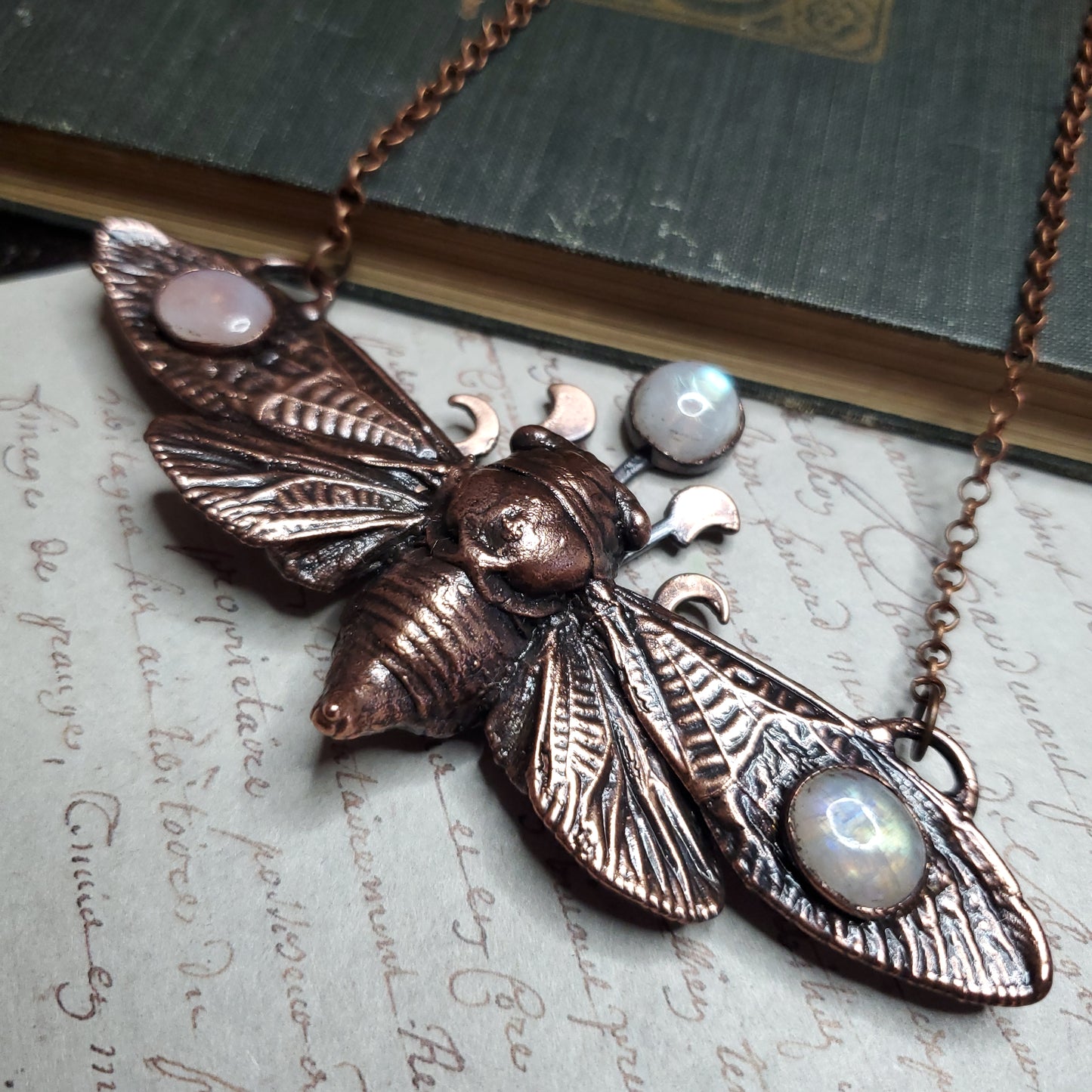 Summer Nights Collection - Full Moon Cicada Necklace