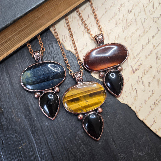 Tigers Eye & Smokey Quartz Necklaces