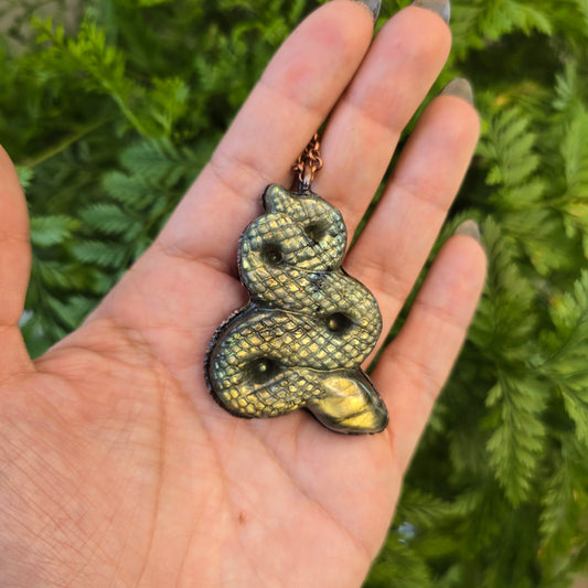 Carved Labradorite Snake