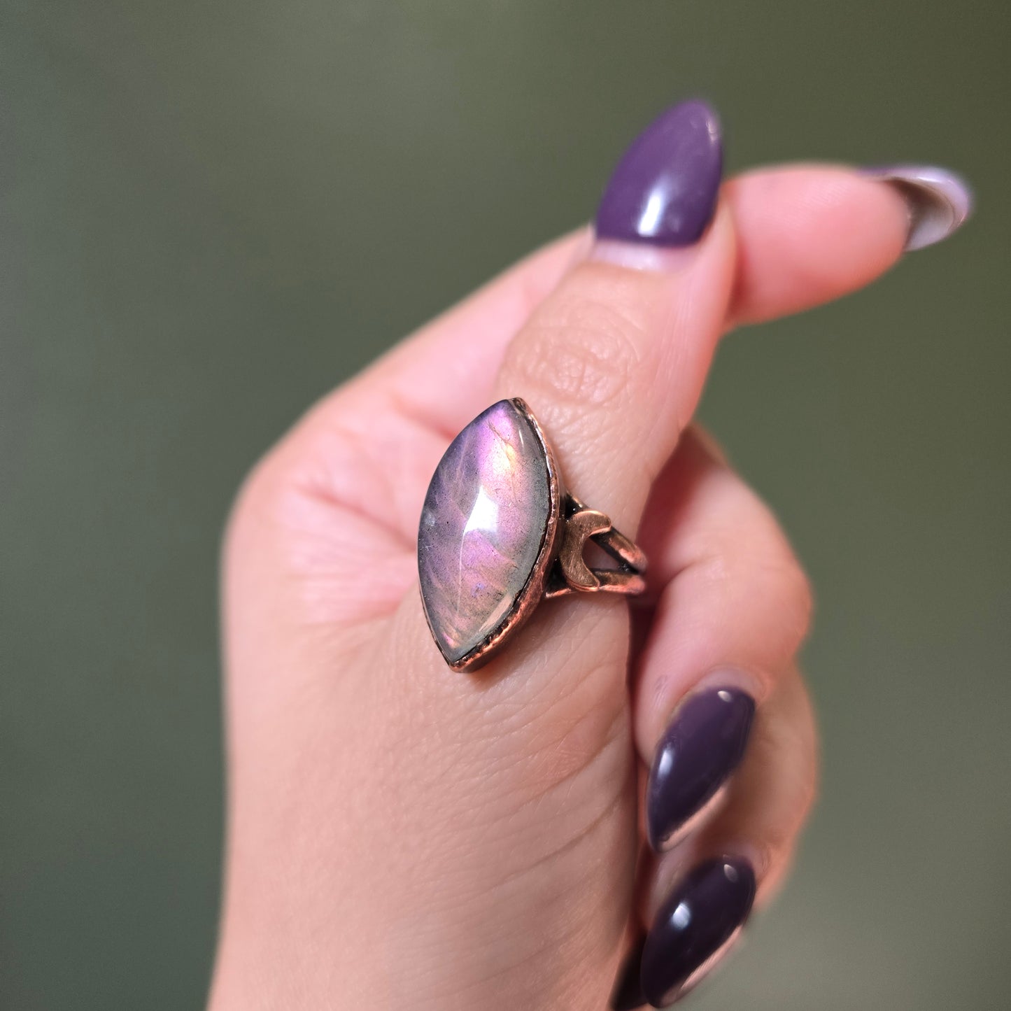 Pink Labradorite Ring