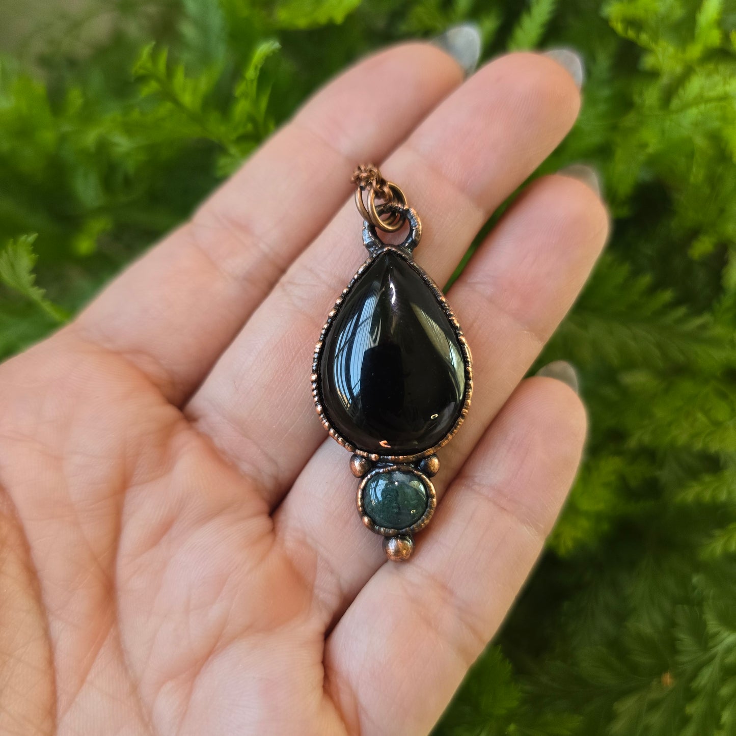 Smokey Quartz & Moss Agate Necklace