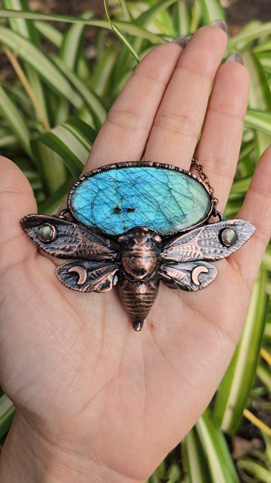 Real Electroformed Cicada Necklace
