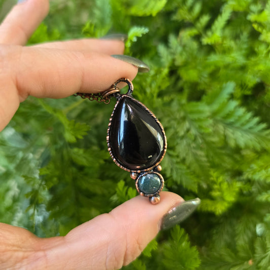 Smokey Quartz & Moss Agate Necklace