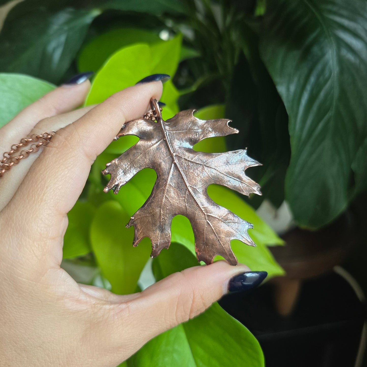 Labradorite & Real Leaf Necklaces - From the Garden II