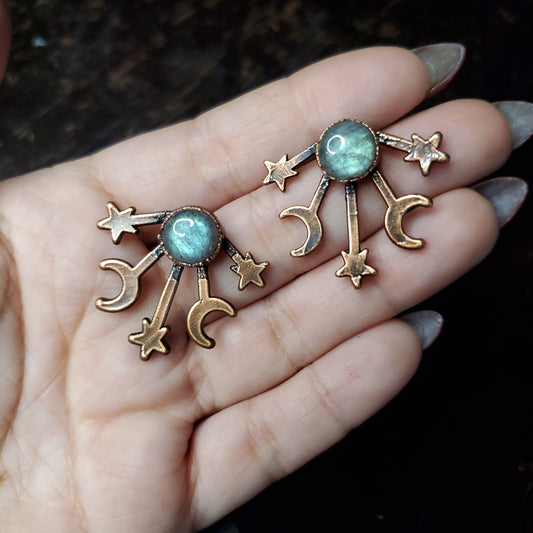 Labradorite Celestial Earrings