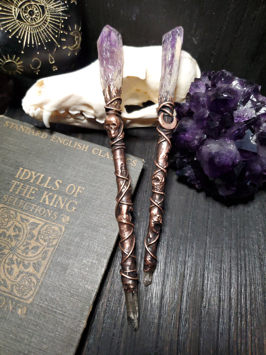 Amethyst and Oak Tree Wands