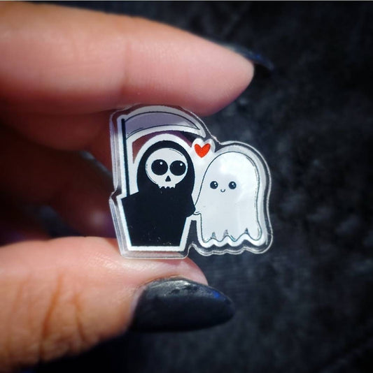 Grim and Ghost Acrylic Pin