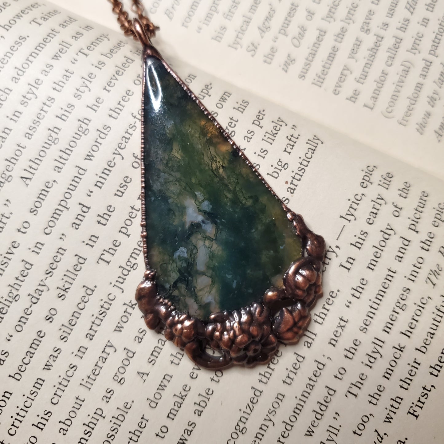 Floral Moss Agate Necklace