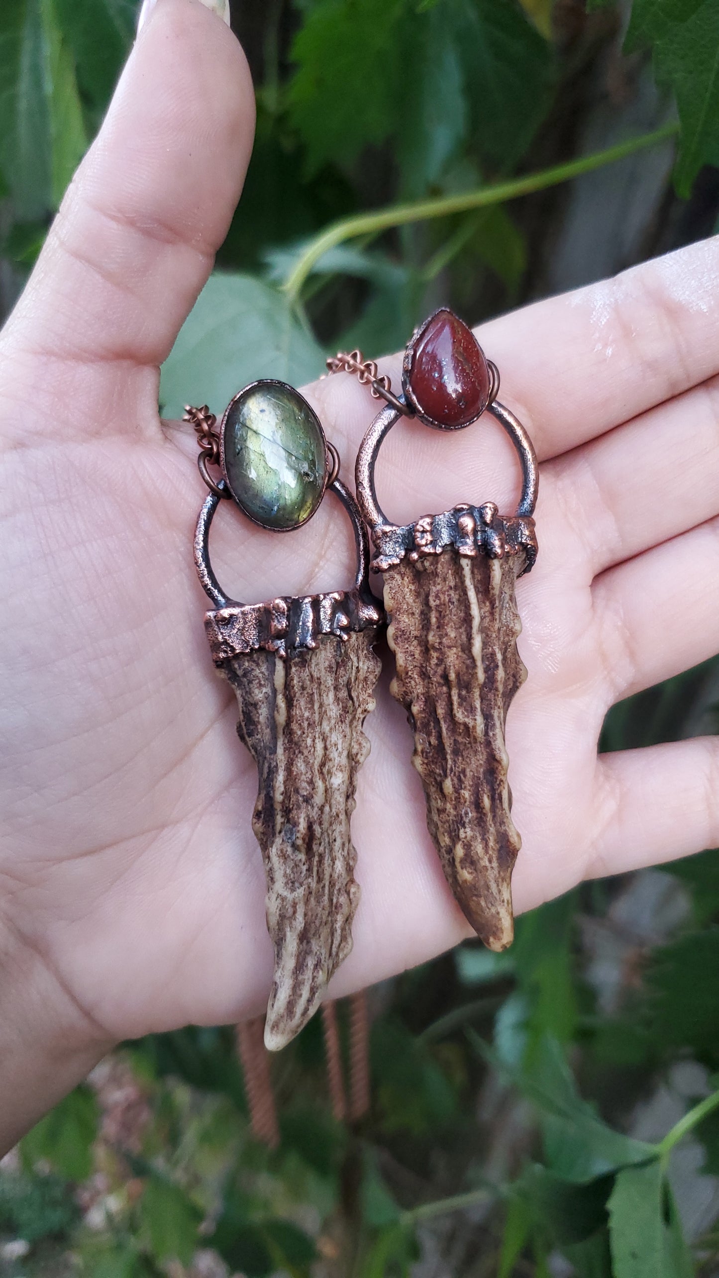 Labradorite and Red Jasper Antler