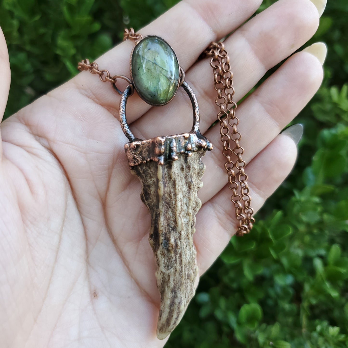 Labradorite and Red Jasper Antler