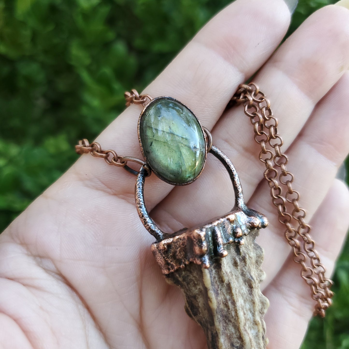 Labradorite and Red Jasper Antler