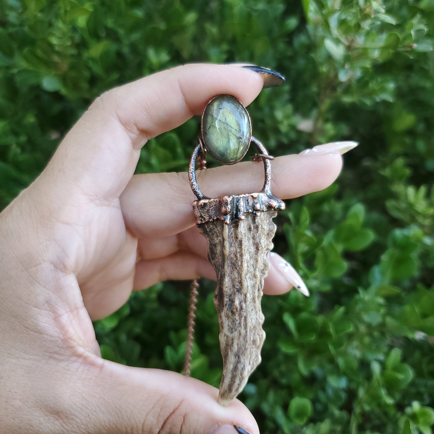 Labradorite and Red Jasper Antler