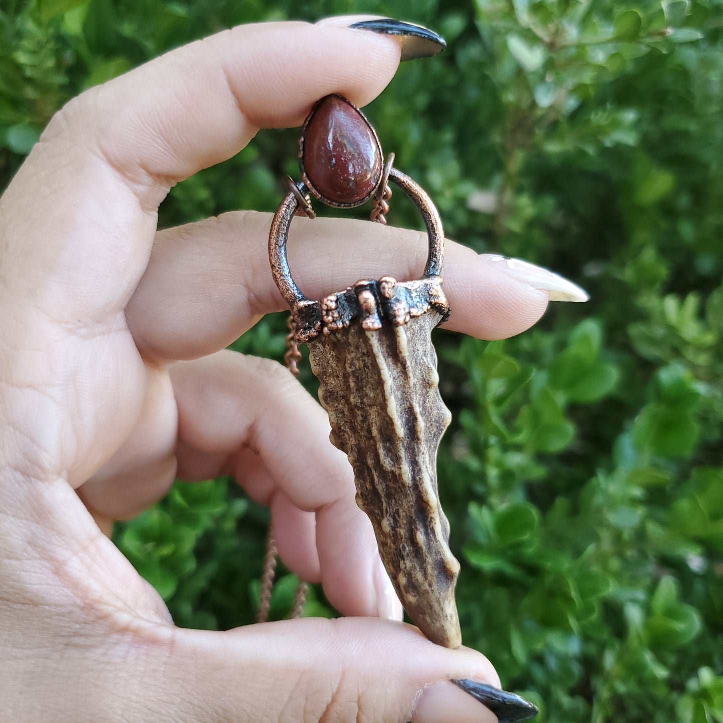 Labradorite and Red Jasper Antler