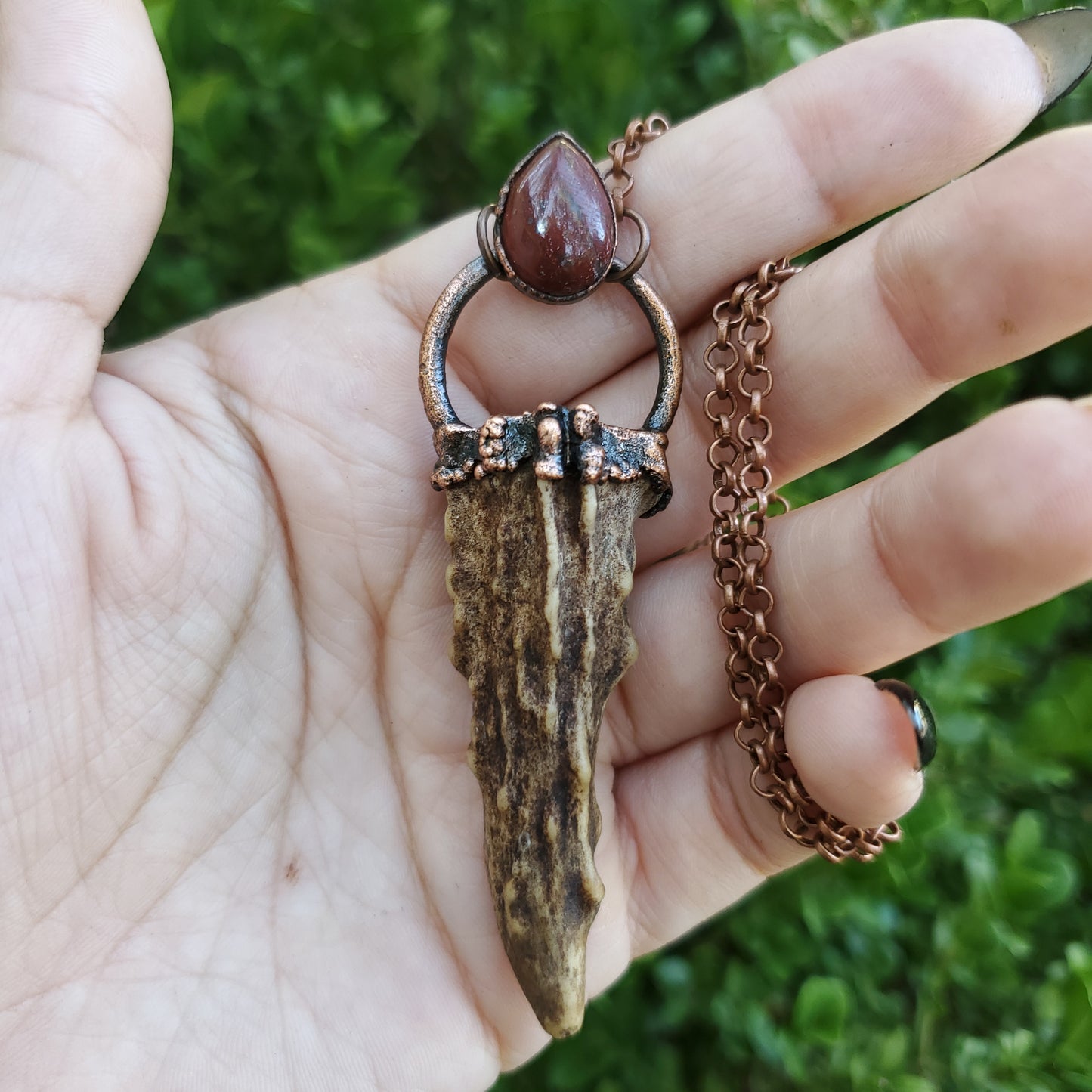 Labradorite and Red Jasper Antler