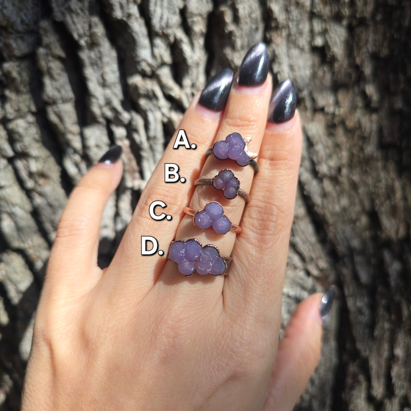 Grape Agate Rings