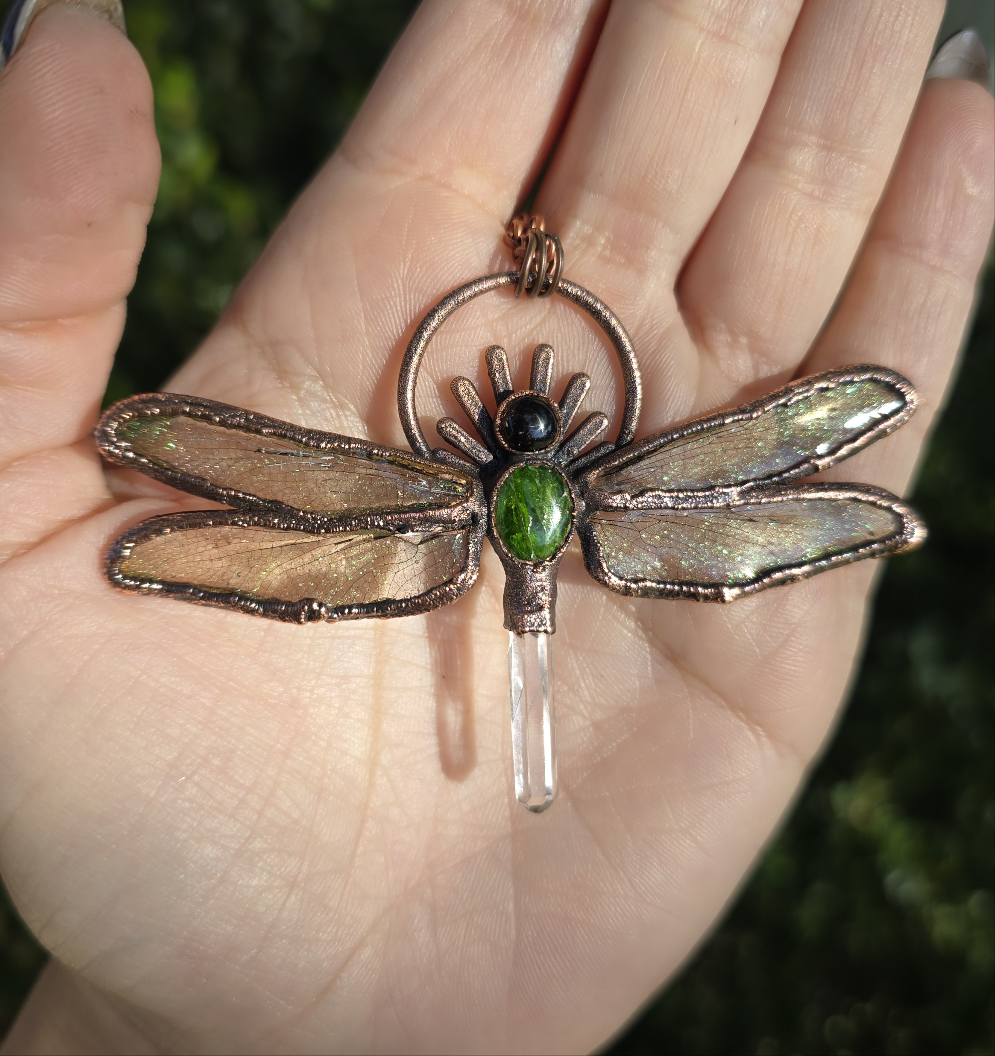 Diopside & Smokey Quartz Fairy