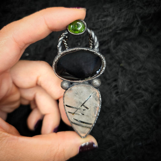 BEETLEJUICE Collection- Diopside, Onyx, Tourmalinated Quartz