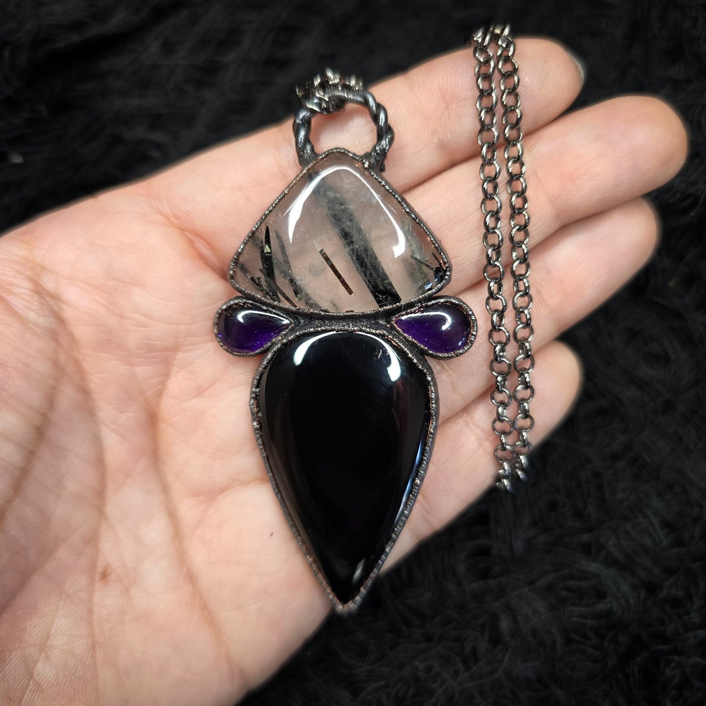 BEETLEJUICE Collection- Amethyst, Onyx, Tourmalinated Quartz