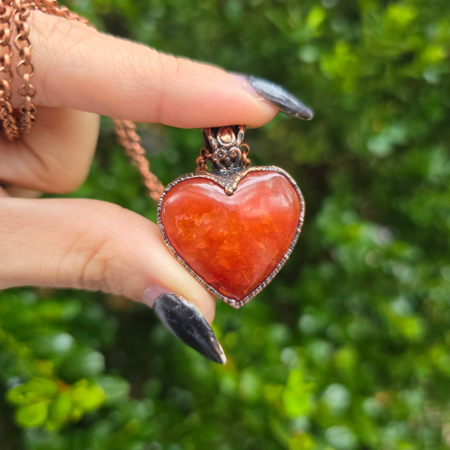 Fire Agate Heart