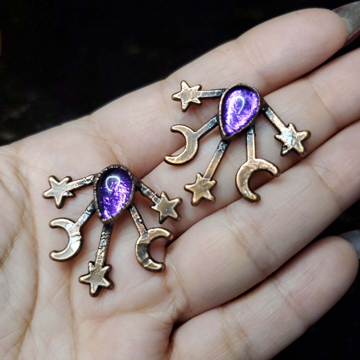 Amethyst Celestial Earrings
