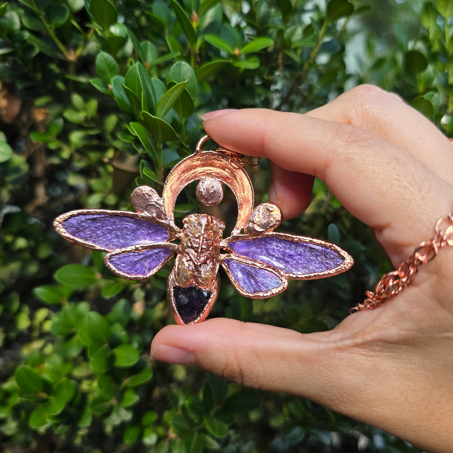 Real Electroformed Cicada Necklace