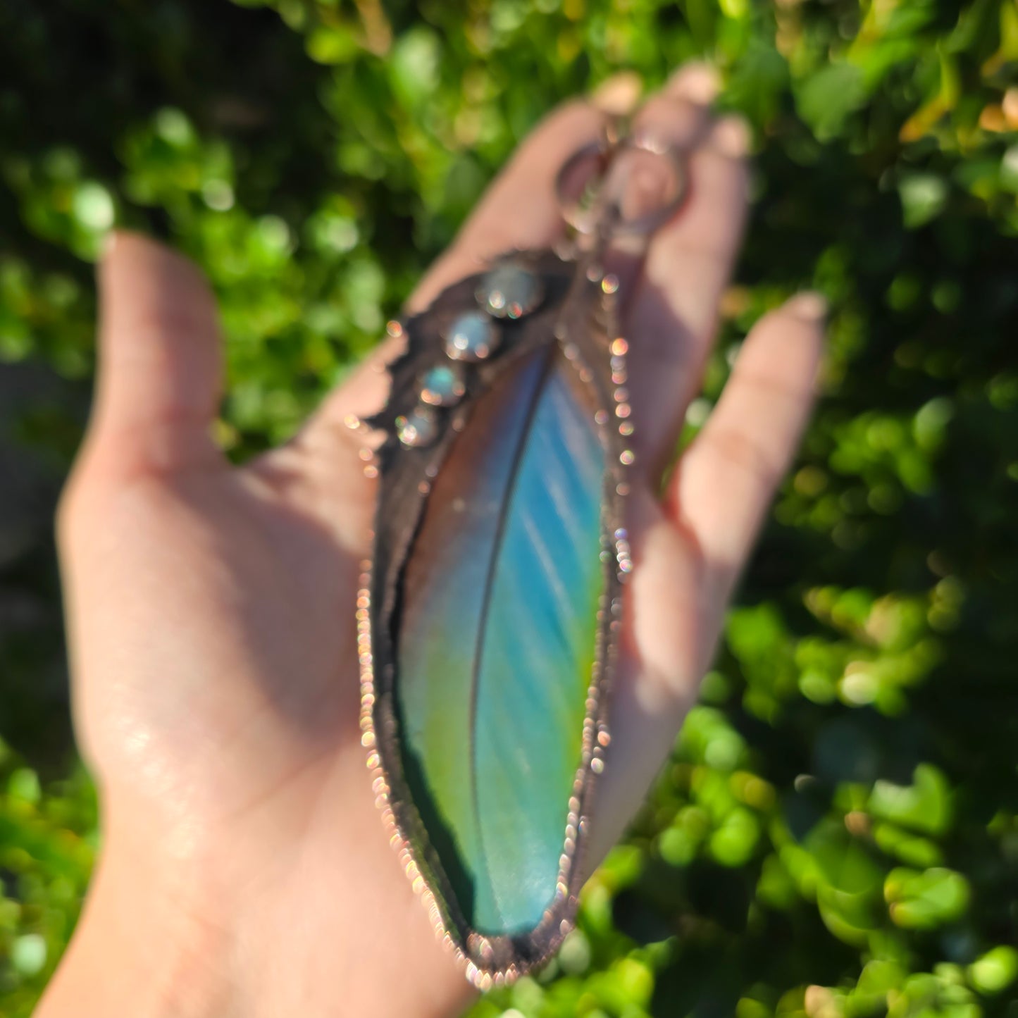 REAL Electroformed Feather - Labradorite