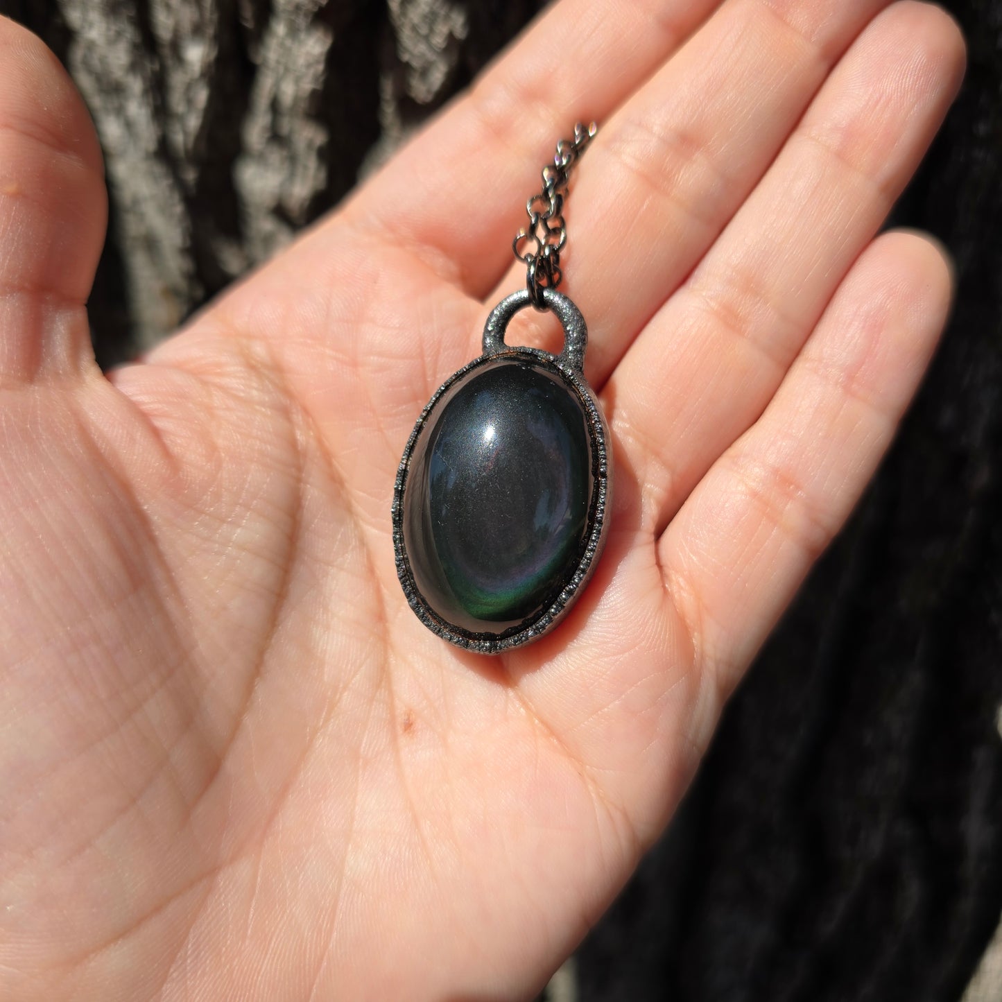 BLACK LAGOON - Rainbow Obsidian Necklace