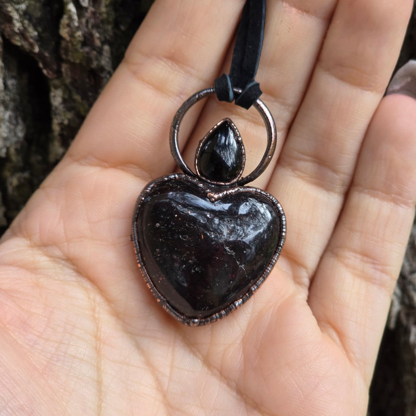 Garnet and Onyx Heart