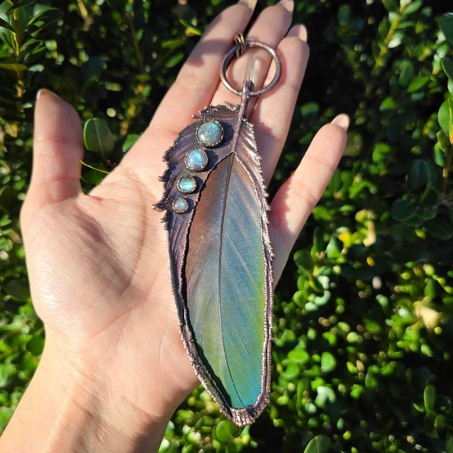 REAL Electroformed Feather - Labradorite