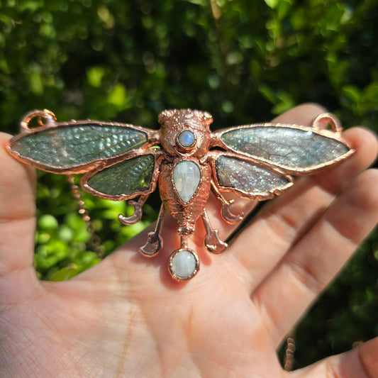 Real Electroformed Cicada Necklace