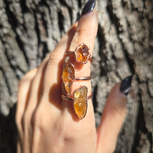 Raw Citrine Rings