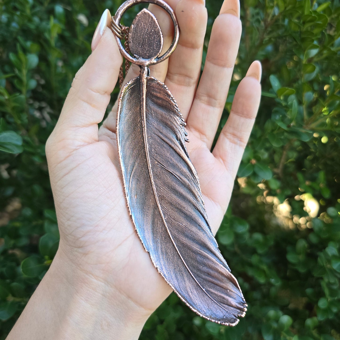 REAL Electroformed Feather - Blue Apatite