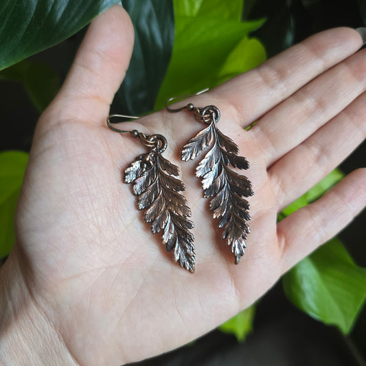 Real Fern Leaf Earrings - From the Garden II