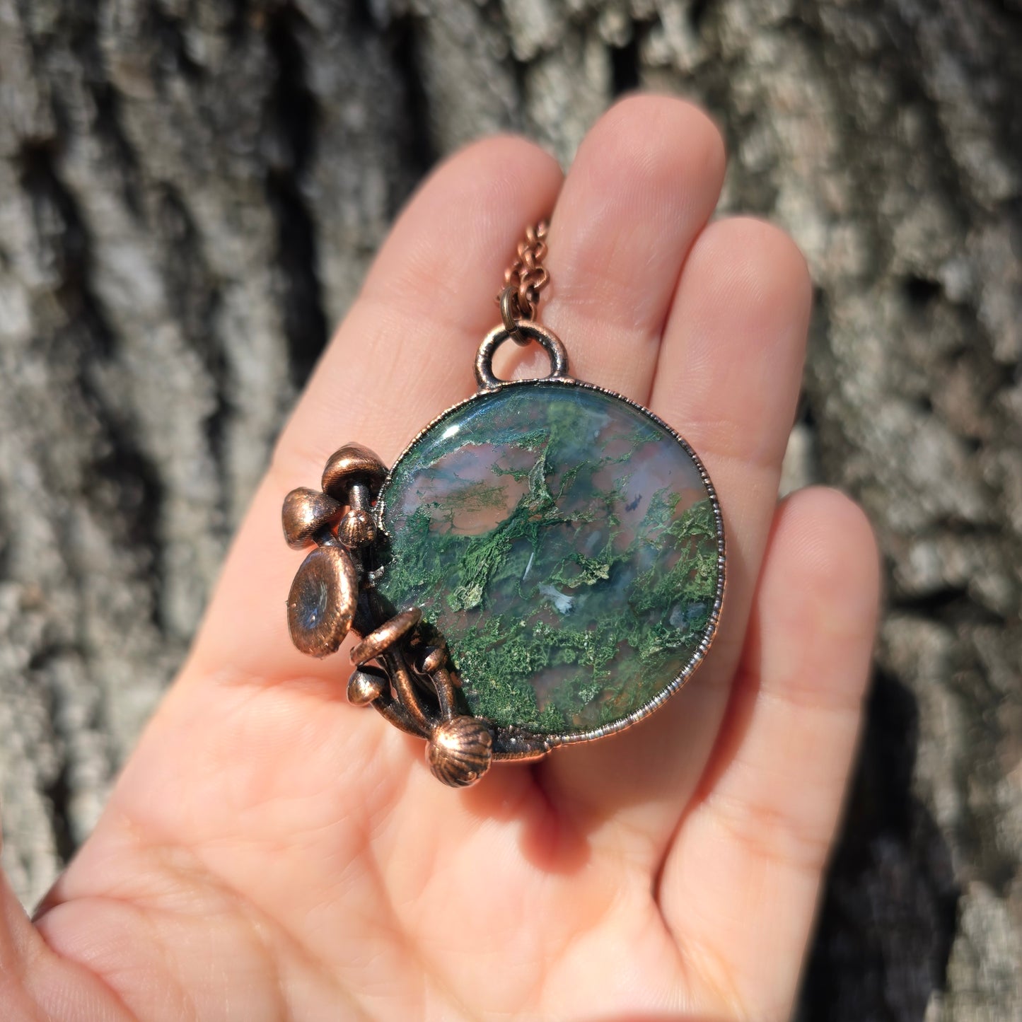 MUSHROOM - Moss Agate Necklace #1