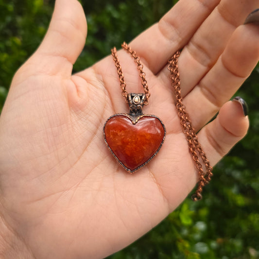 Fire Agate Heart