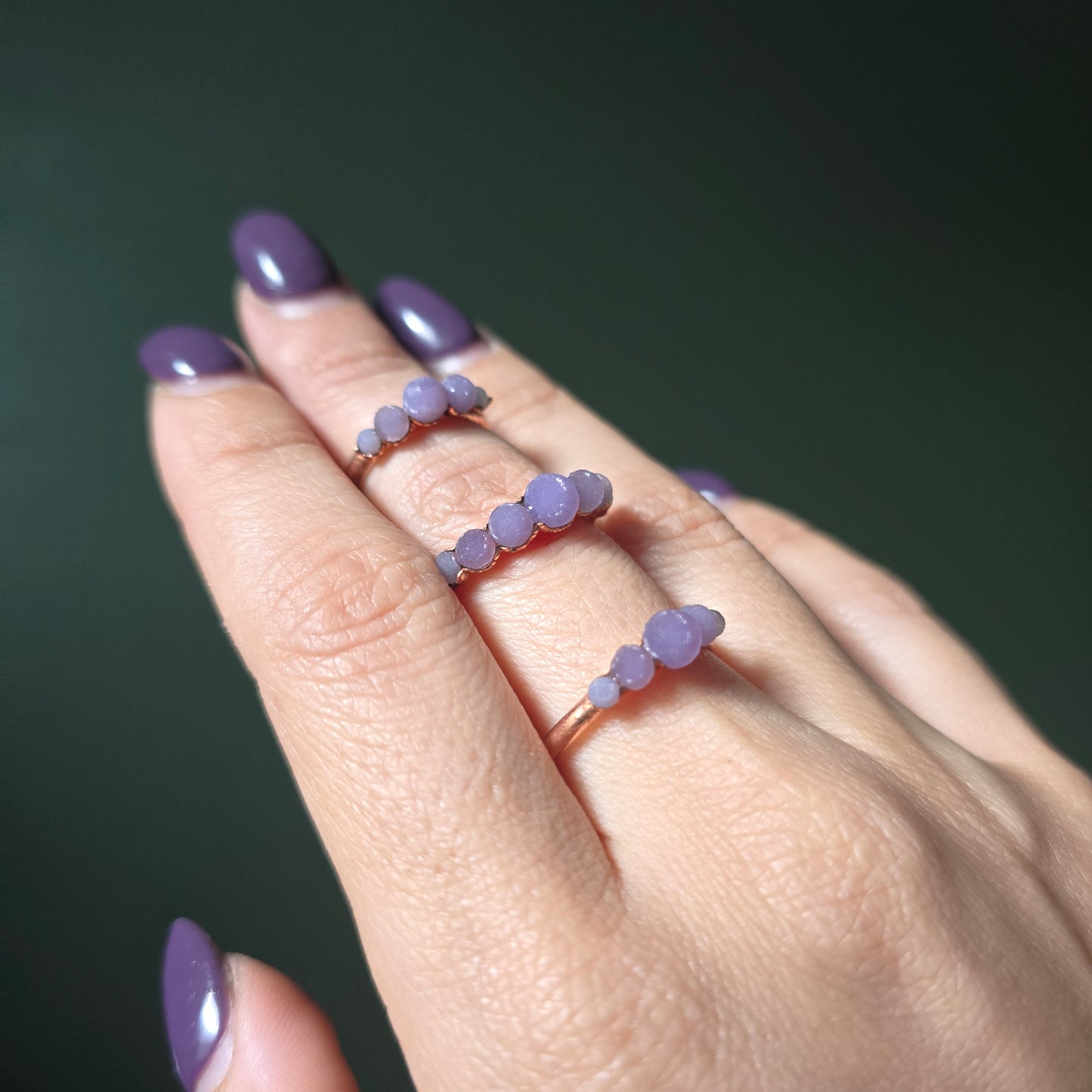 Grape Agate Rings