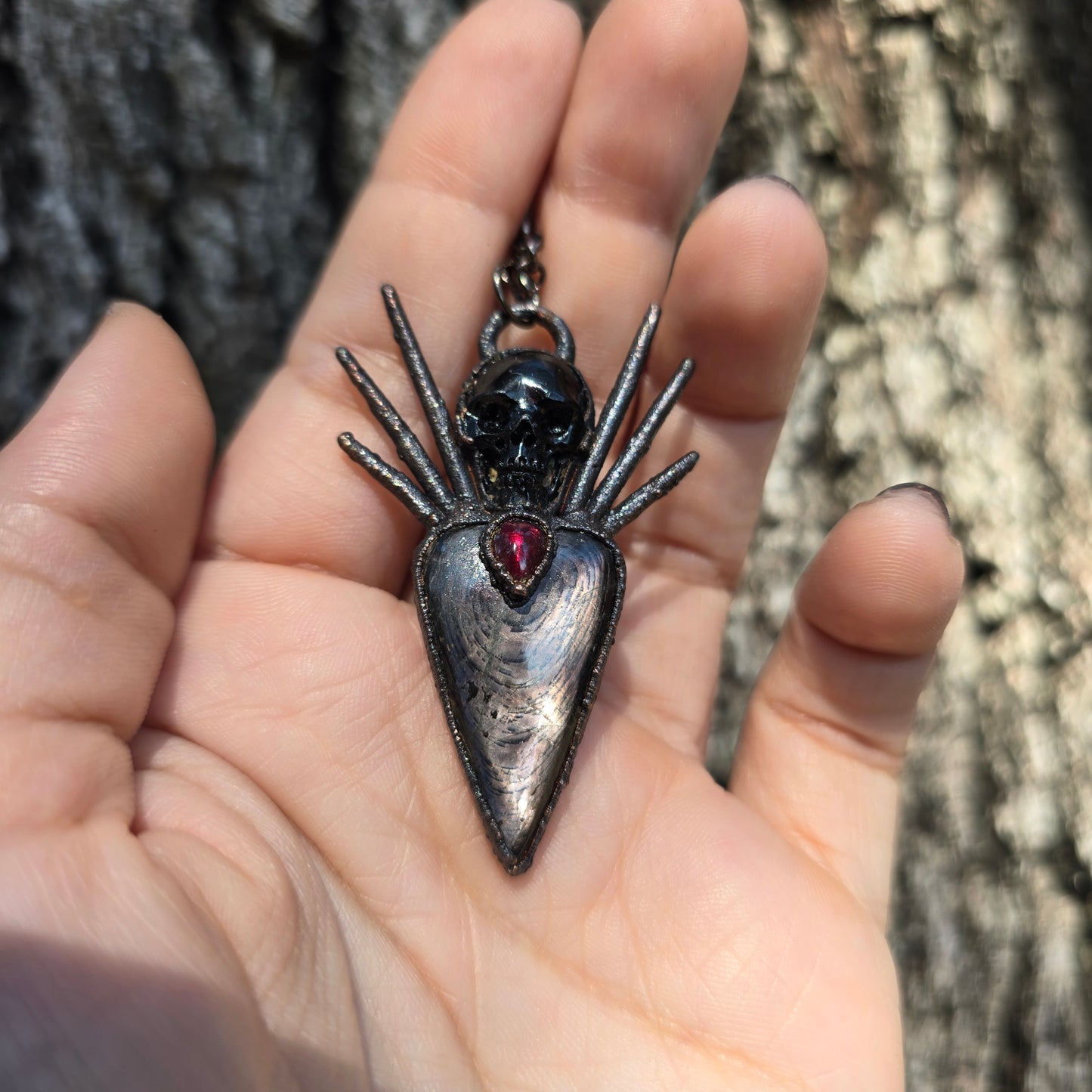 GRIMM - Hypersthene and Garnet Necklace