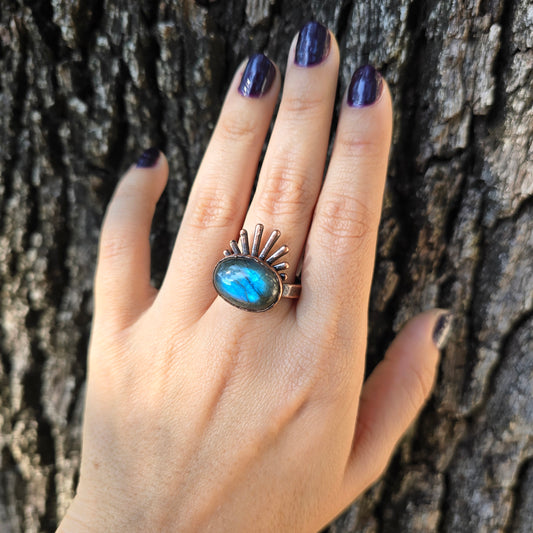 Labradorite Eye Ring