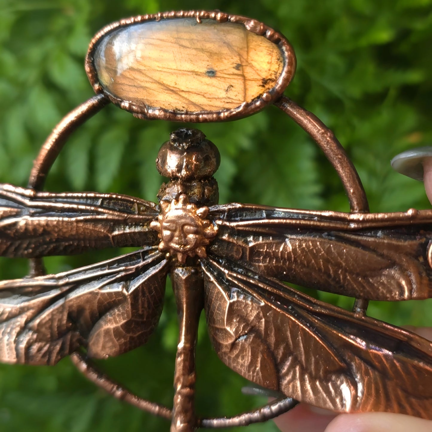 Fire Collection - REAL Electroformed Dragonfly & Labradorite