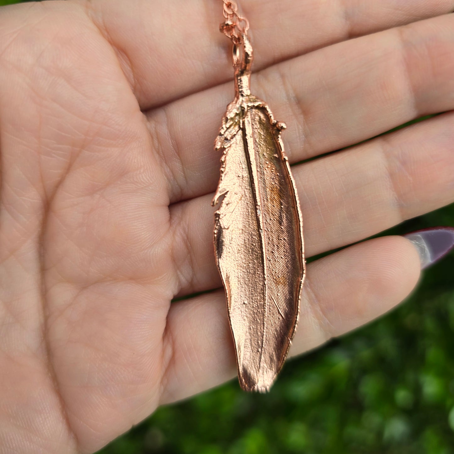 REAL Electroformed Feather - Moonstone