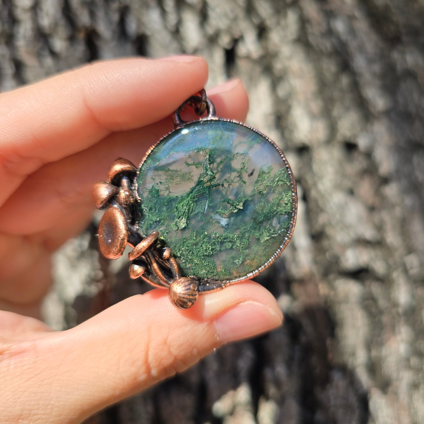 MUSHROOM - Moss Agate Necklace #1