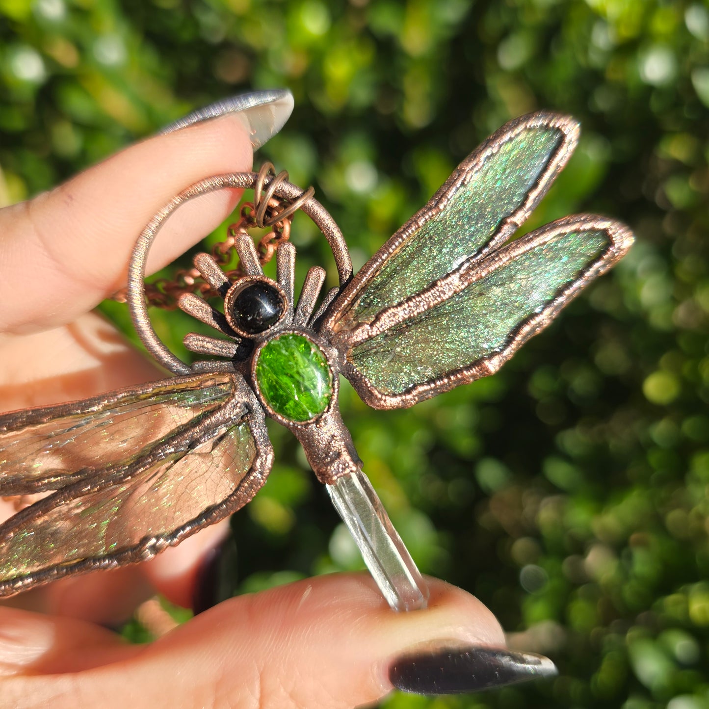 Diopside & Smokey Quartz Fairy