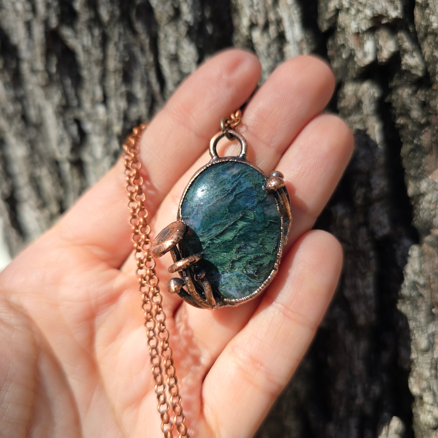 MUSHROOM - Moss Agate Necklace #2