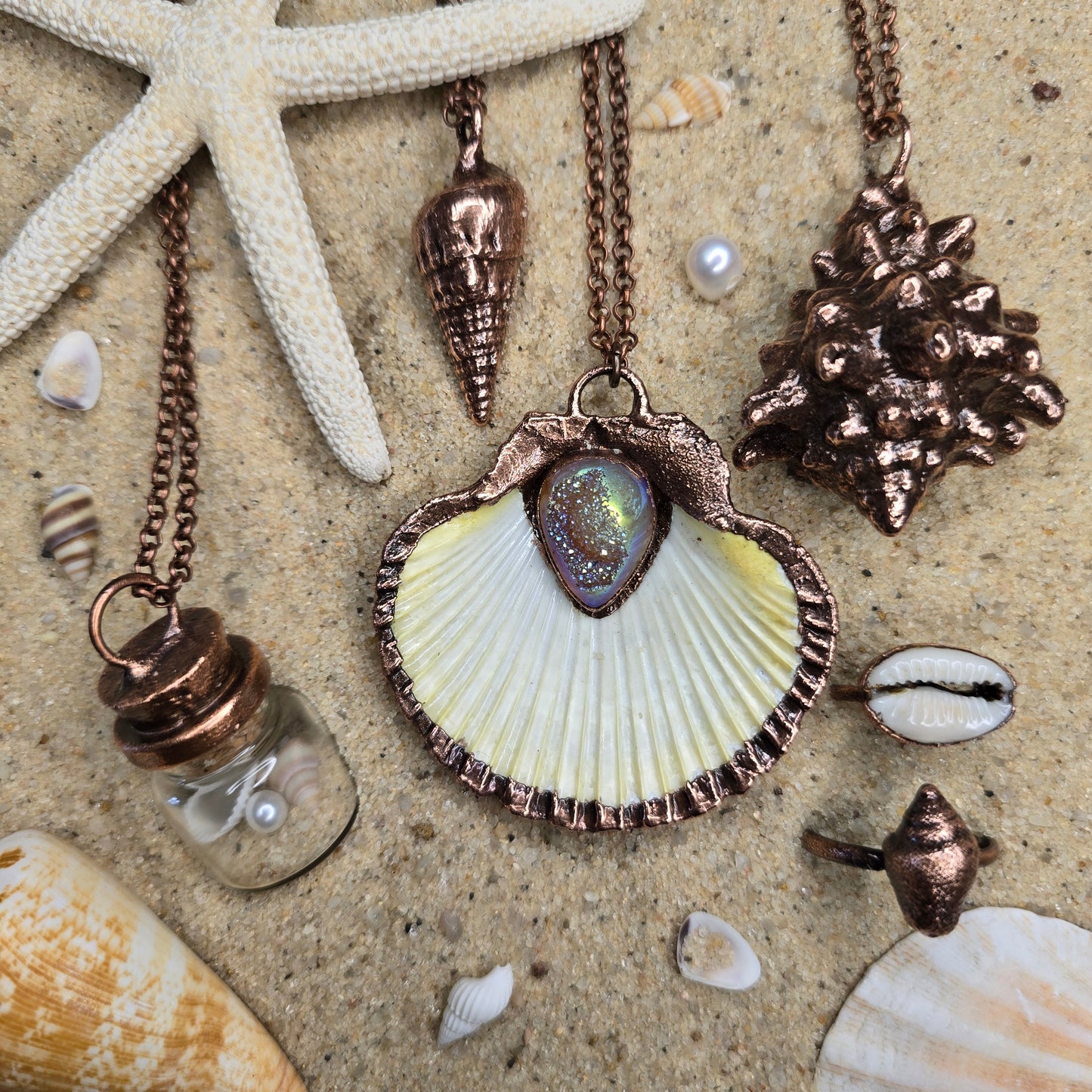 Siren's Relics - REAL Electroformed Seashell Necklace