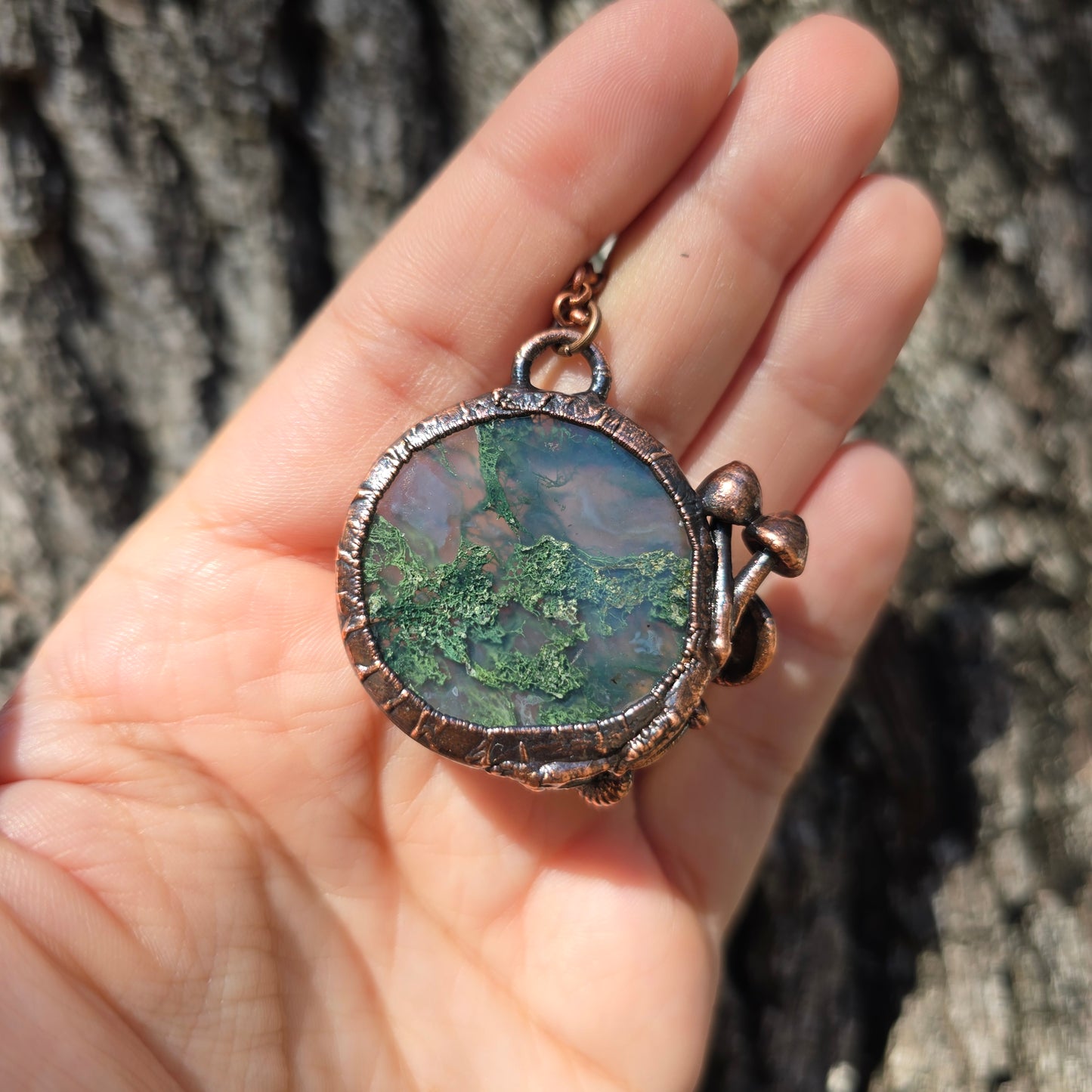 MUSHROOM - Moss Agate Necklace #1