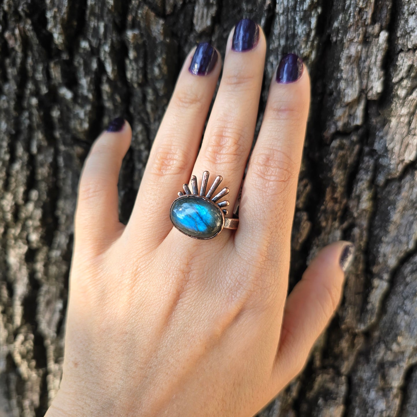 Labradorite Eye Ring