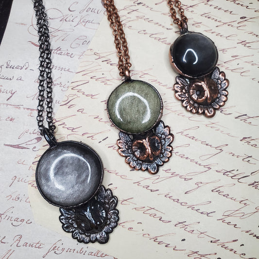 Obsidian Owl Necklaces